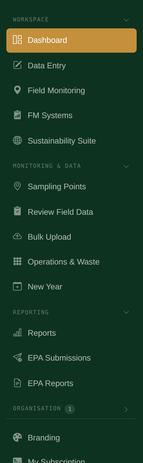 The sidebar, grouped into sections. Click a heading to fold it; press [ to collapse the whole bar to icons.
